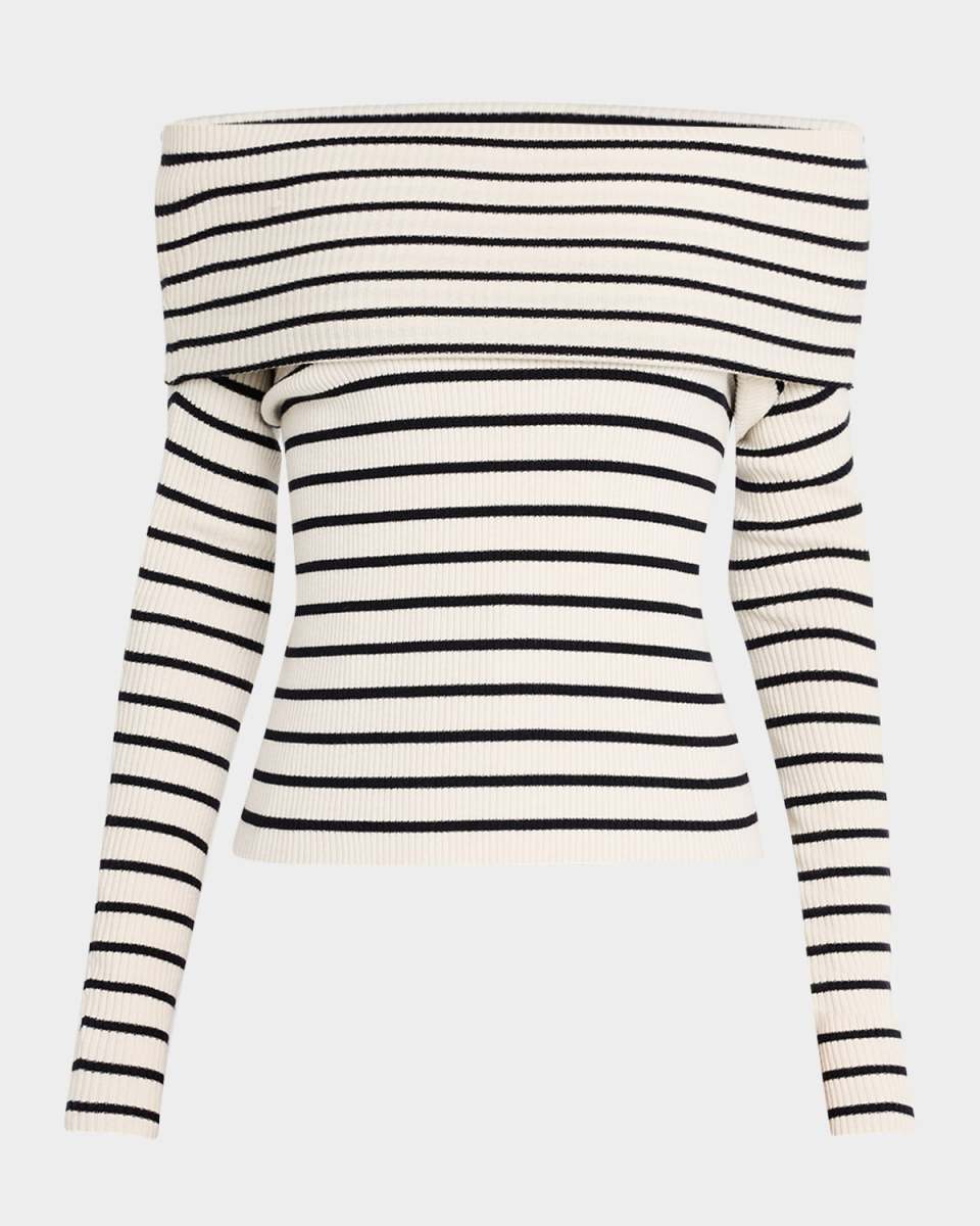 Evelyn Ribbed Off-Shoulder Top